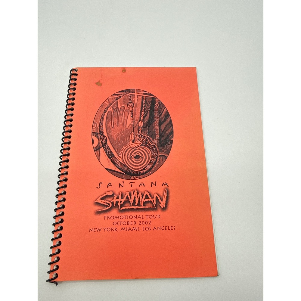 Santana Shaman Promotional Tour October 2002 Itinerary Book New York Miami LA